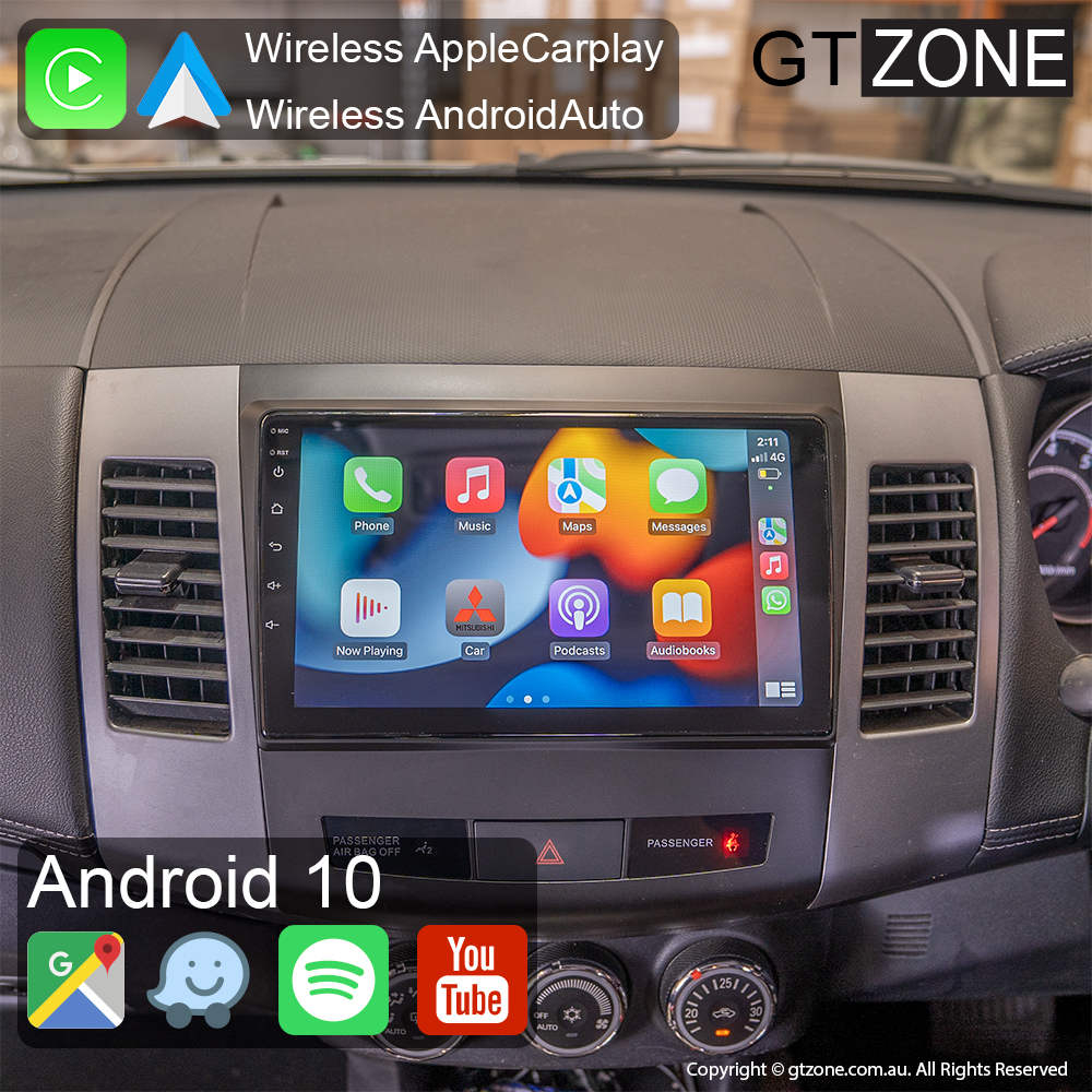 Mitsubishi Outlander 20072012 Wireless CarPlay Android Auto Head Unit Navigation Bluetooth Wifi