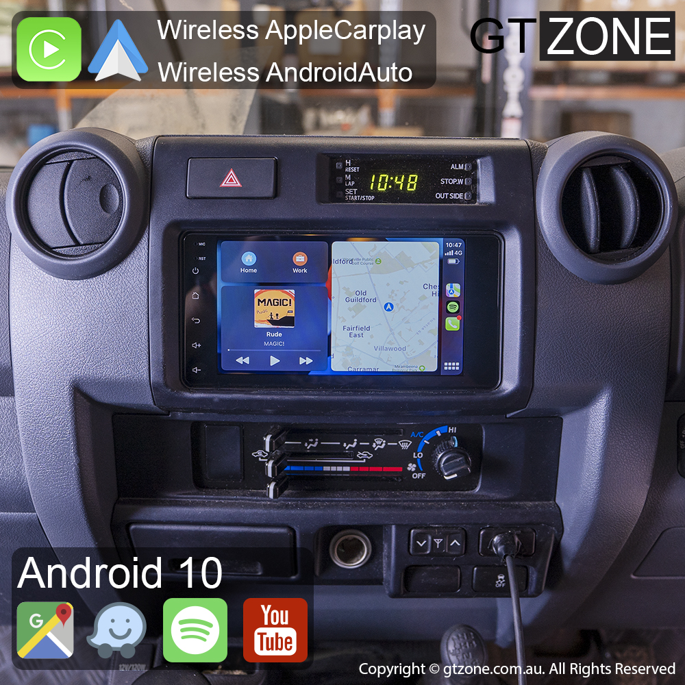 Toyota LandCruiser 70 Wireless CarPlay Android Auto Head Unit